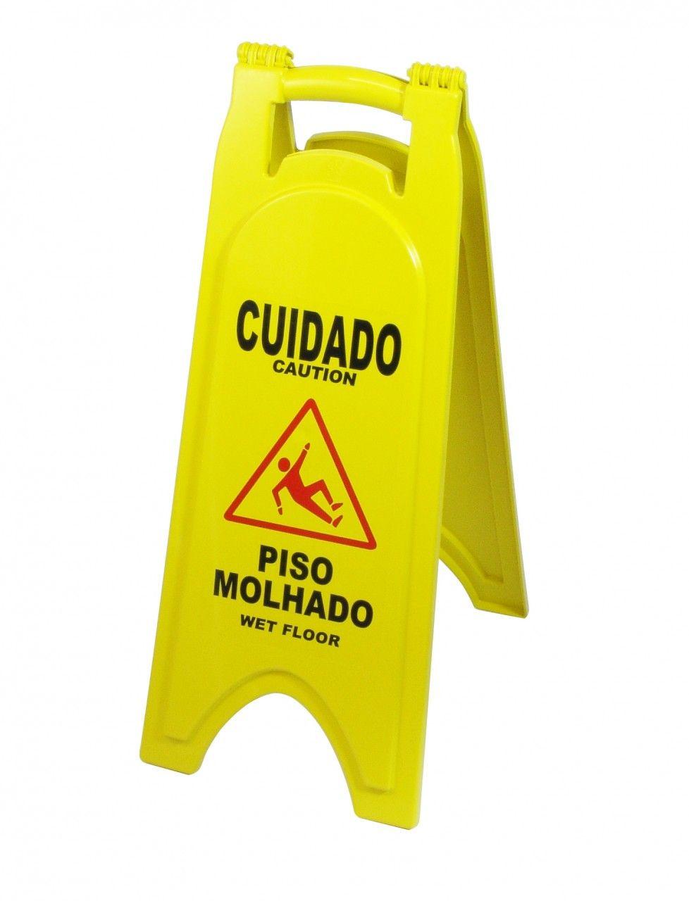 placa sinalizadora piso molhado